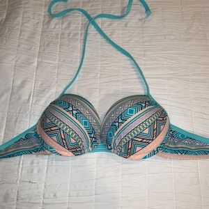 Aztec pastel padded bikini top